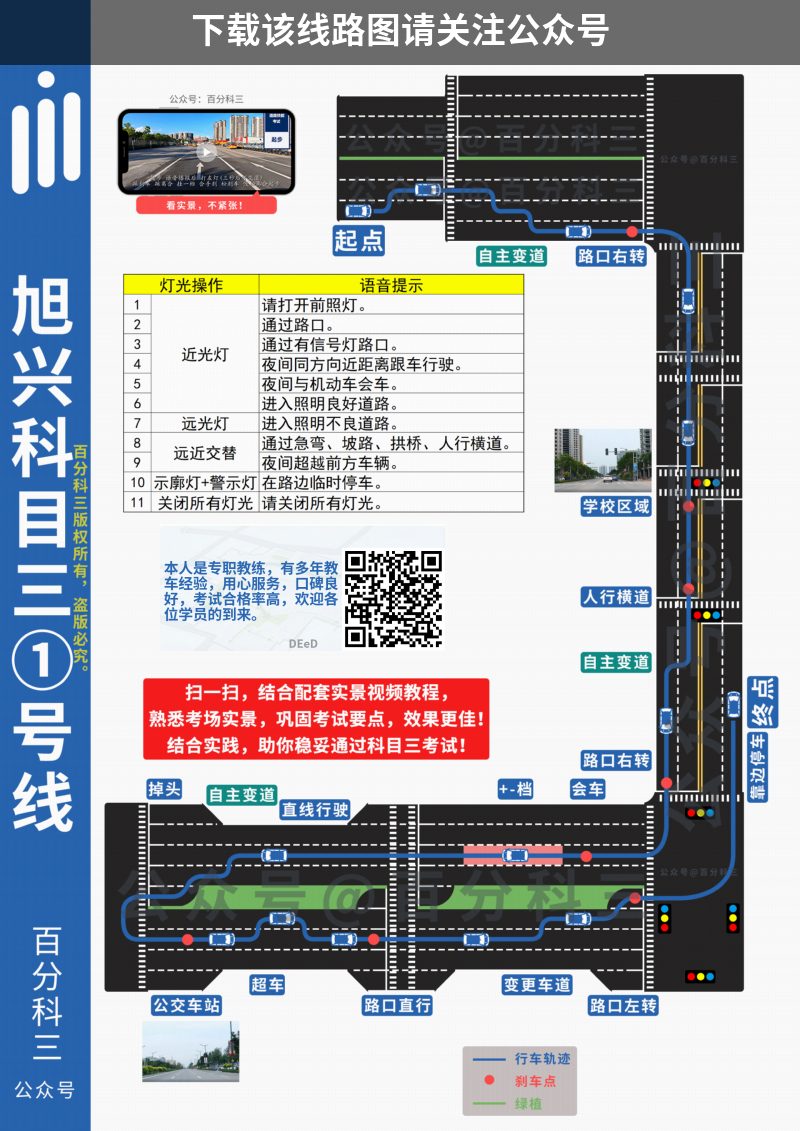 太原市旭兴科目三考试管理中心科目三路线图