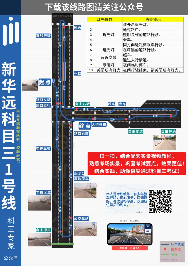 山西太原市新华远考试中心科目三路线图