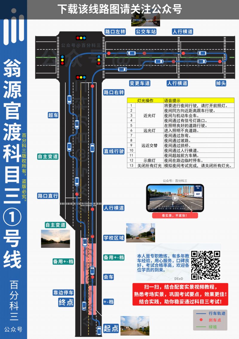 韶关翁源官渡小型汽车科目三考场科目三路线图